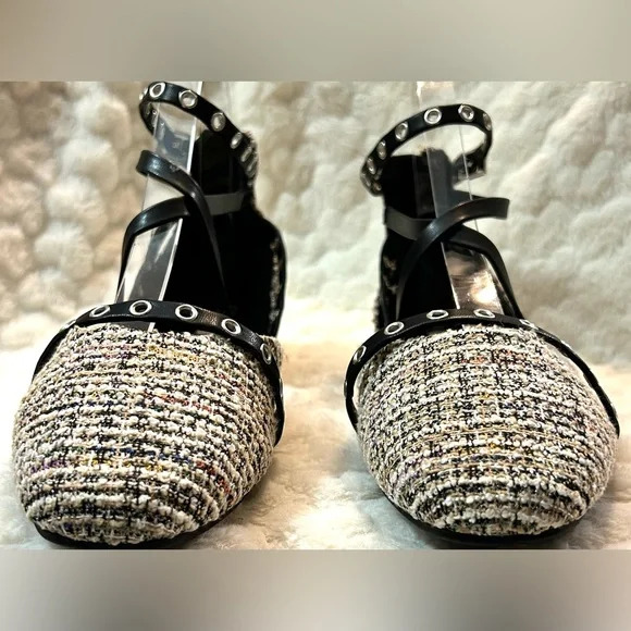 Kenneth Cole Tweed Mason Ballet Flats ankle strap women’s size 5.5M - Picture 6 of 15